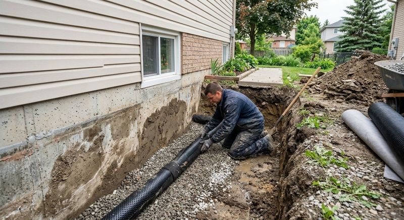 Basement Drainage Installation in Boston, MA