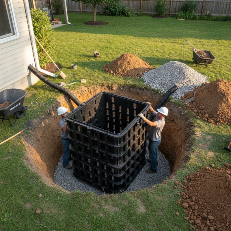 Yard Drainage Ditch Installation