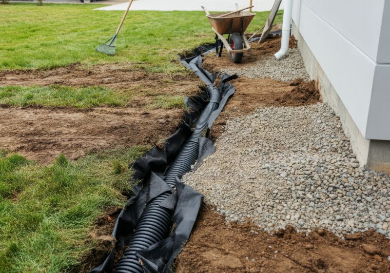 Yard Drainage Ditch Installation