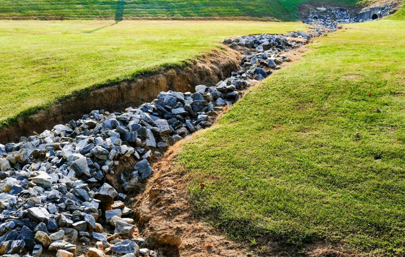 Yard Drainage Ditch Installation