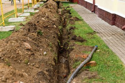 Yard Drainage Ditch Installation
